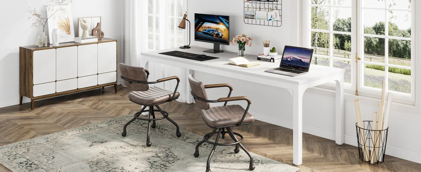 Tribesigns 78.7 Inches Extra Long Computer Desk 2 Person Desk, Double Long Desk, Workstaion for Home Office