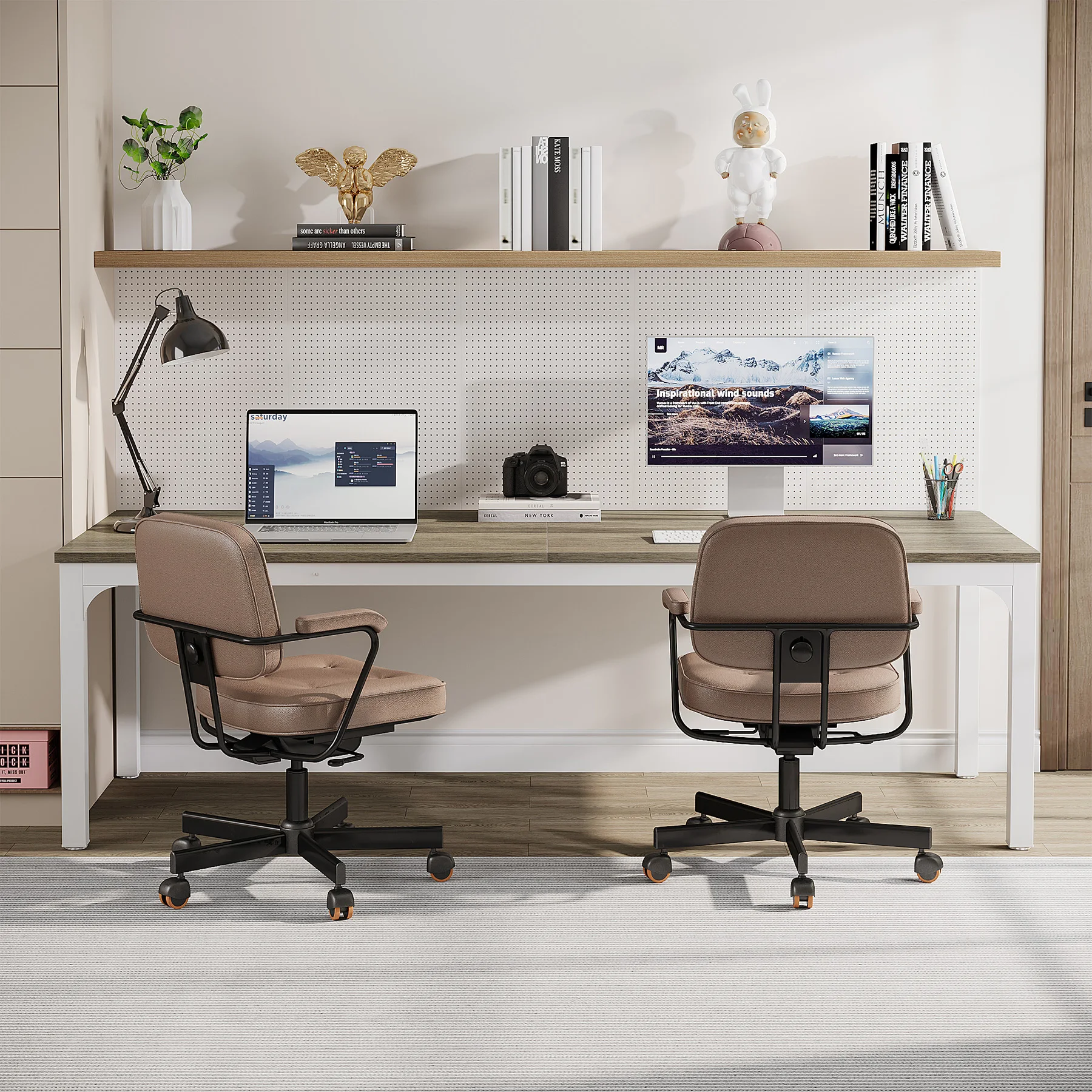Tribesigns 78.7 Inches Extra Long Computer Desk 2 Person Desk, Double Long Desk, Workstaion for Home Office