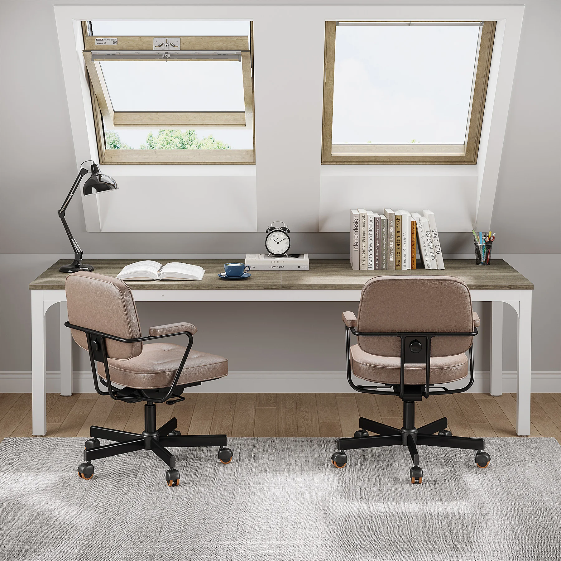 Tribesigns 78.7 Inches Extra Long Computer Desk 2 Person Desk, Double Long Desk, Workstaion for Home Office