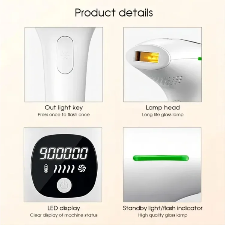 Professional Laser Epilator IPL Hair Removal Body Leg Depilatory Devic 5 Levels Epilator Painless Electric Epilator Machine