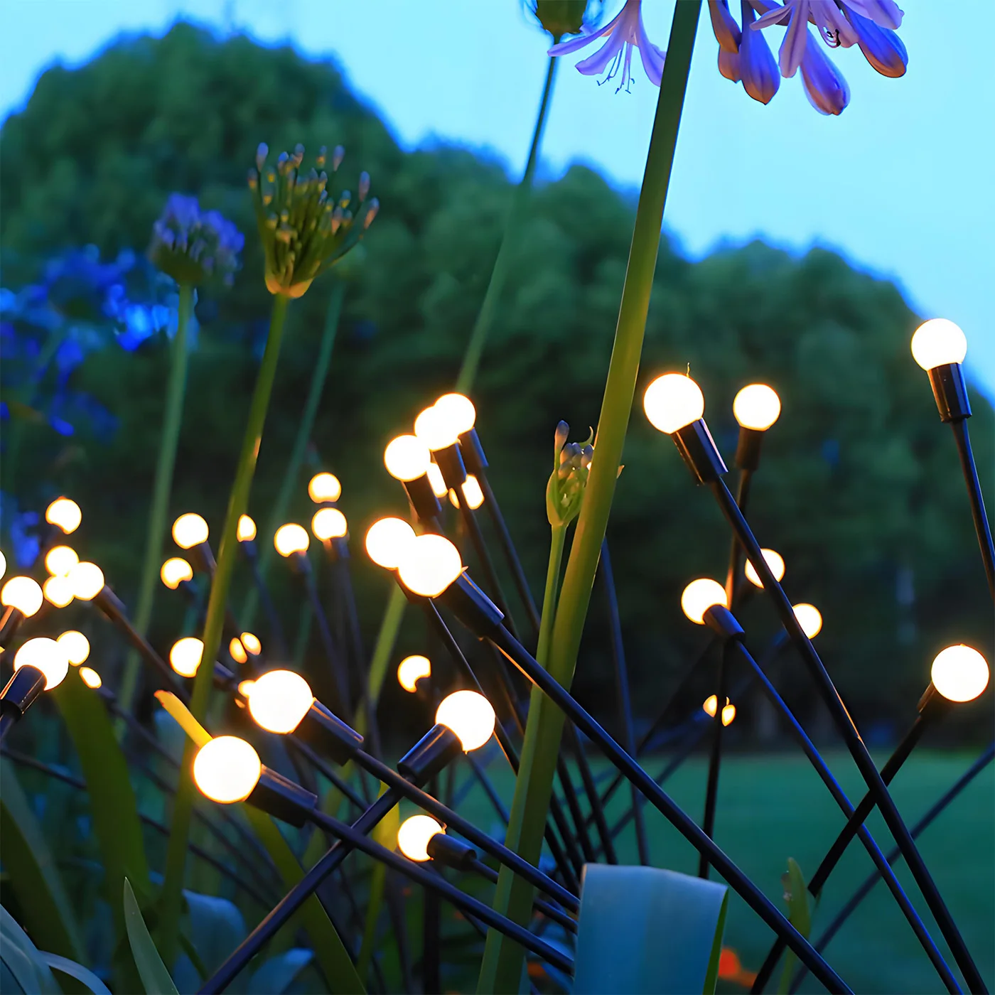 8-Head Solar Firefly Lights LED Solar Outdoor Decorative Garden Lights Waterproof High Flexibility Yard Patio Pathway Holiday