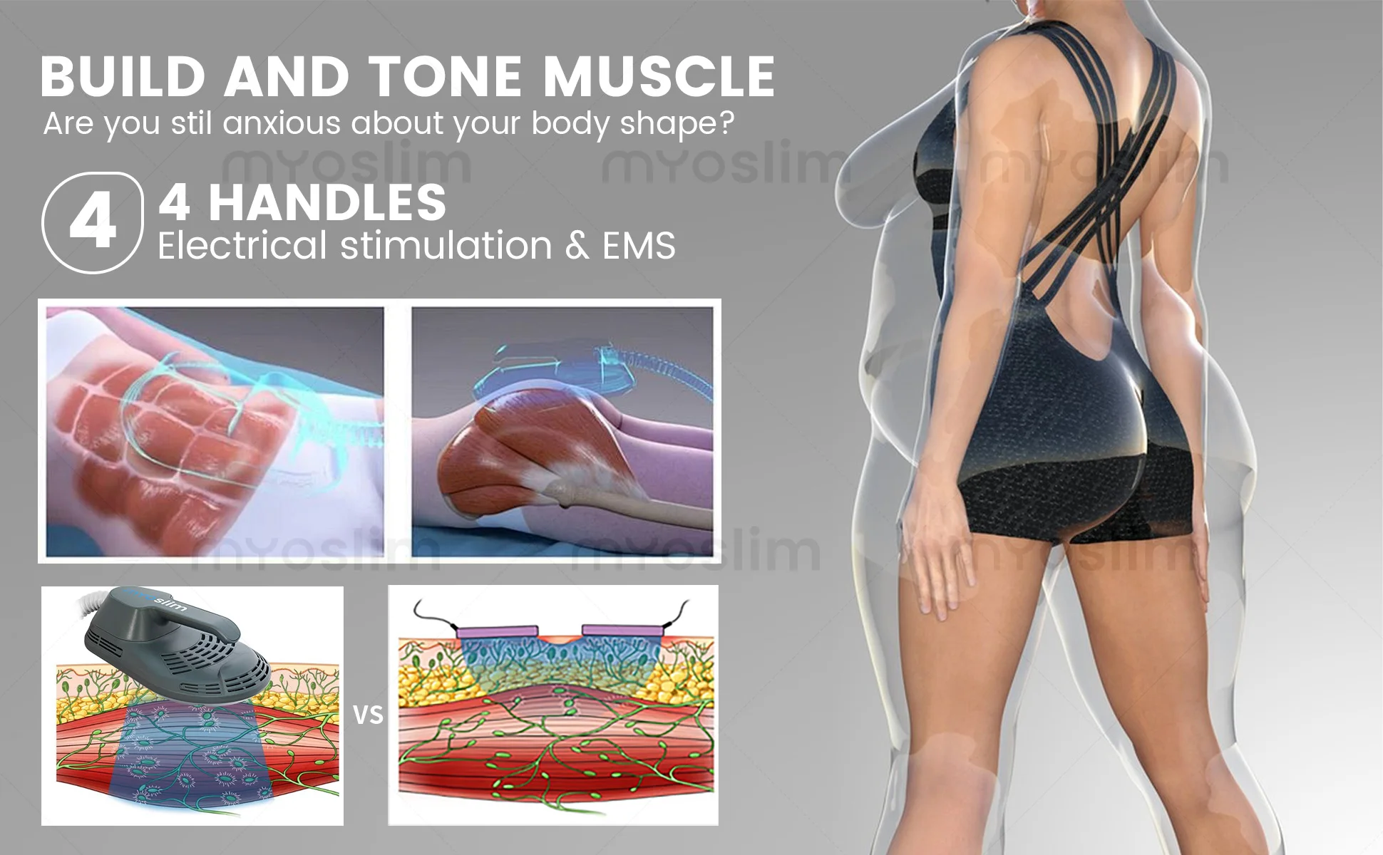 Nova Upgrade 6500W EMS Body Sculpting Machine EMS/myoslim Professional Body Contouring Device with 200HZ