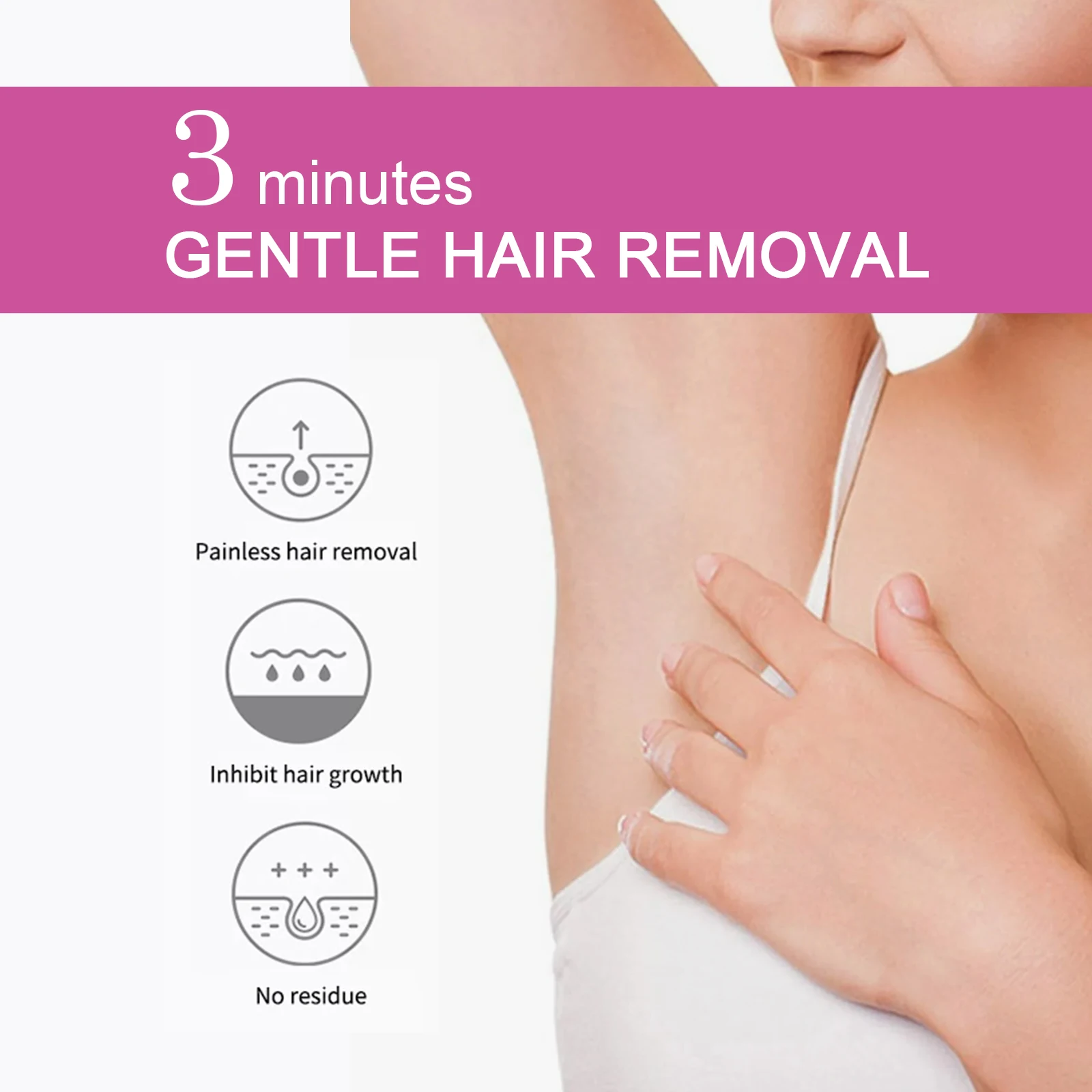 Oceaura Herbal Hair Removal Cream Gentle Non-irritating Skin Improve Roughness Pore Invisible Moisturize Smooth Hair Removal Gel