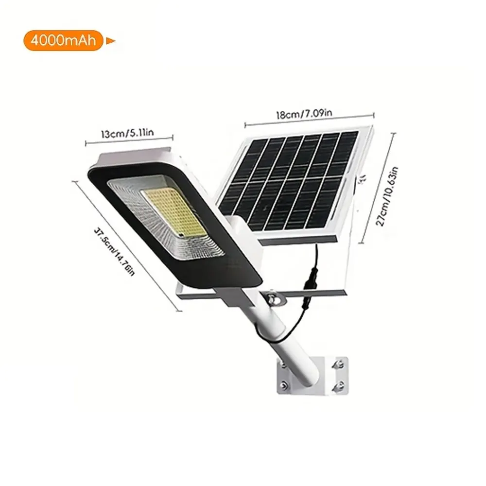 4 Sets 4000mAh- Outdoor Solar Street Lamps, Commercial Area Lighting Fixtures, Wall Lights, with Automatic Sensor Switches