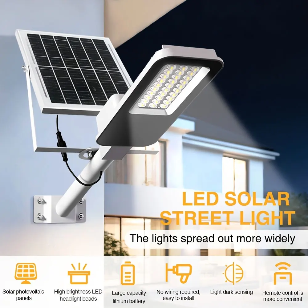 4 Sets 4000mAh- Outdoor Solar Street Lamps, Commercial Area Lighting Fixtures, Wall Lights, with Automatic Sensor Switches