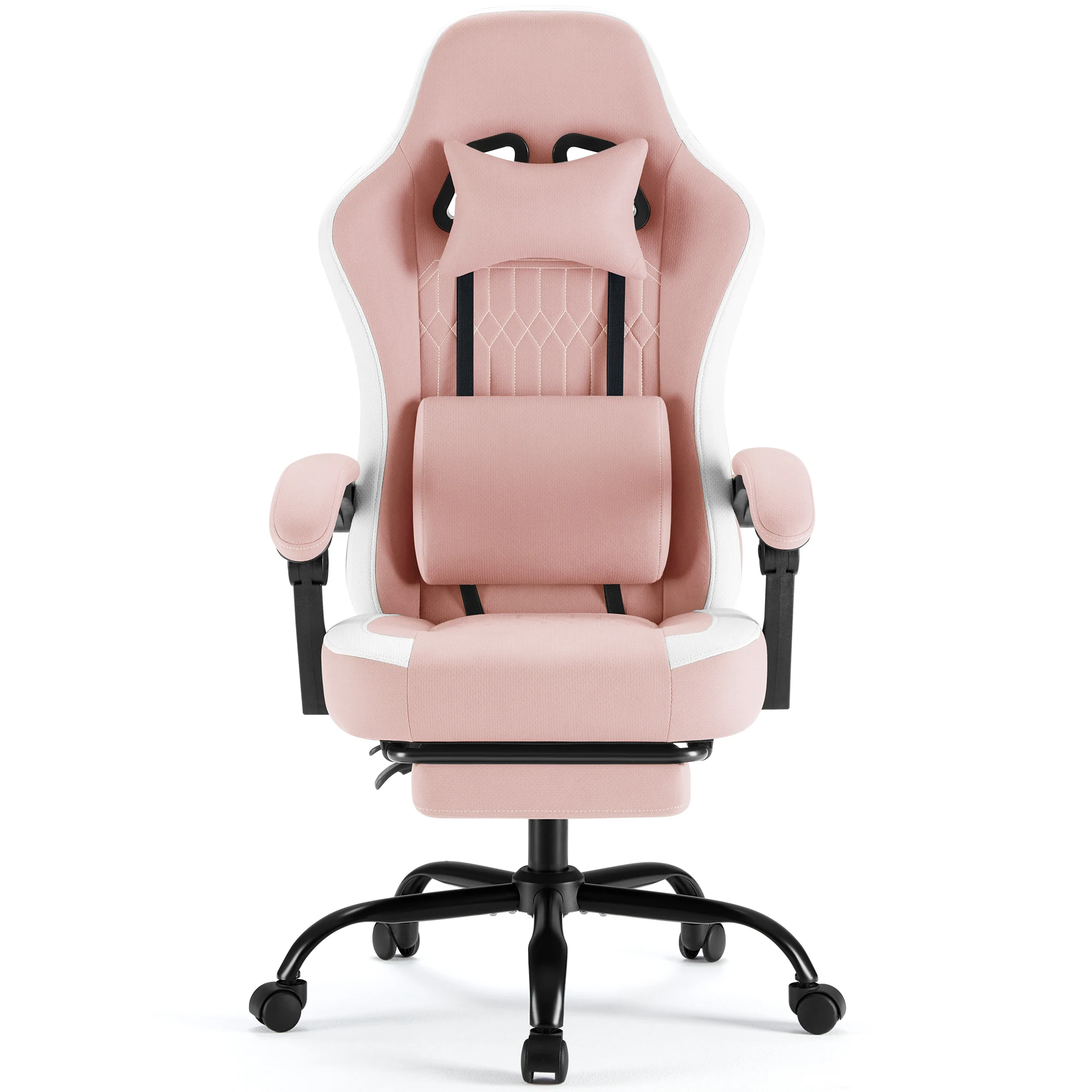 JHK Ergonomic Computer Gaming Chair Height Adjustable 360° Swivel with Headrest Lumbar Support Linkage Armrests For Office Home