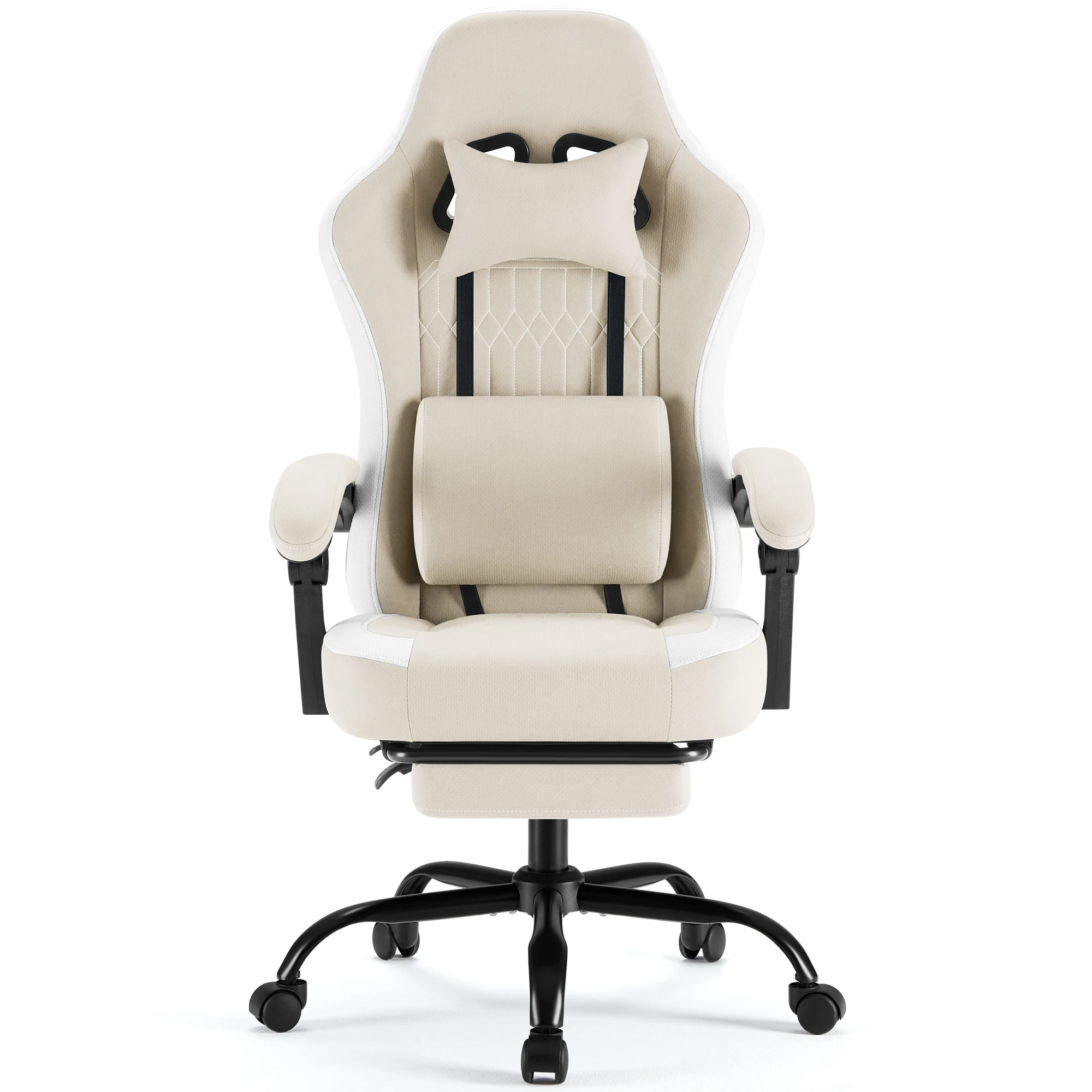 JHK Ergonomic Computer Gaming Chair Height Adjustable 360° Swivel with Headrest Lumbar Support Linkage Armrests For Office Home