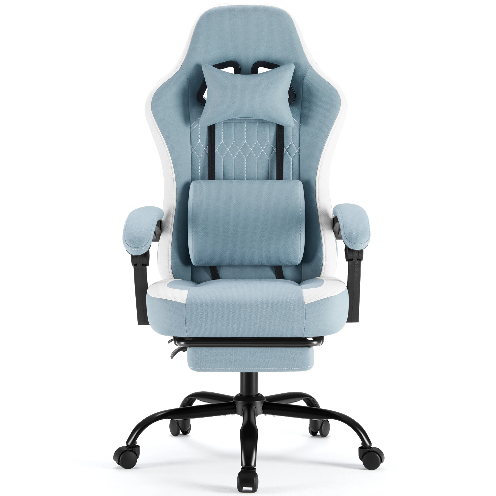 JHK Ergonomic Computer Gaming Chair Height Adjustable 360° Swivel with Headrest Lumbar Support Linkage Armrests For Office Home