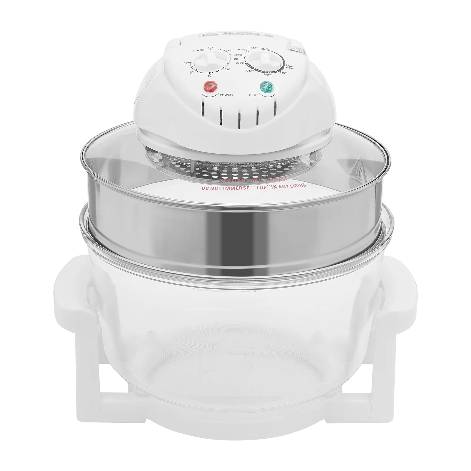 110V 17.96Qt Visual Air Fryer 1200-1400W 360° Hot Air Circulation Oil-Free Cooker with Grill Rack for Home Kitchen