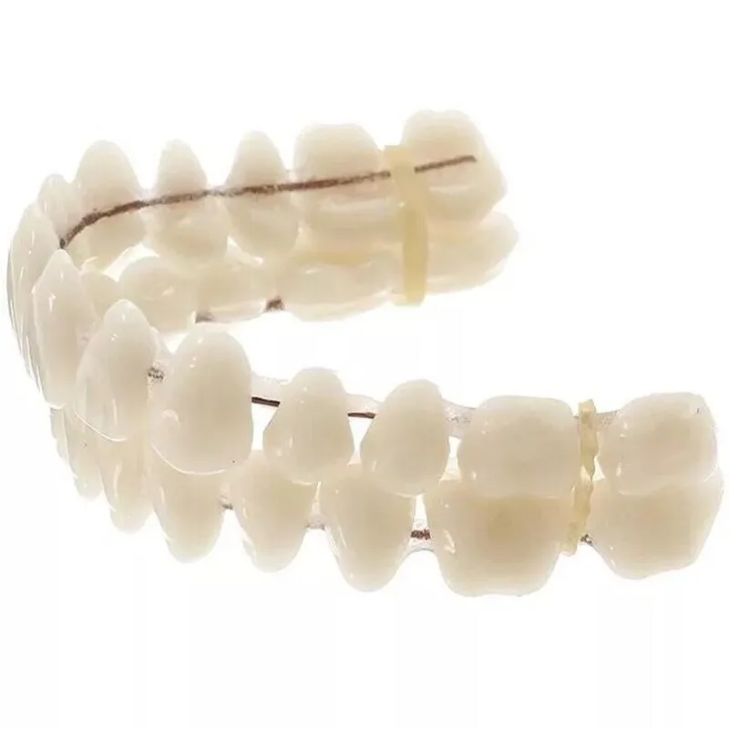 DIY Customizable Tooth Cover Denture Care Upper And Lower Plastic Dentures Preformed False Teeth Set Dental Resin Denture