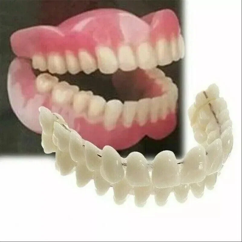 DIY Customizable Tooth Cover Denture Care Upper And Lower Plastic Dentures Preformed False Teeth Set Dental Resin Denture