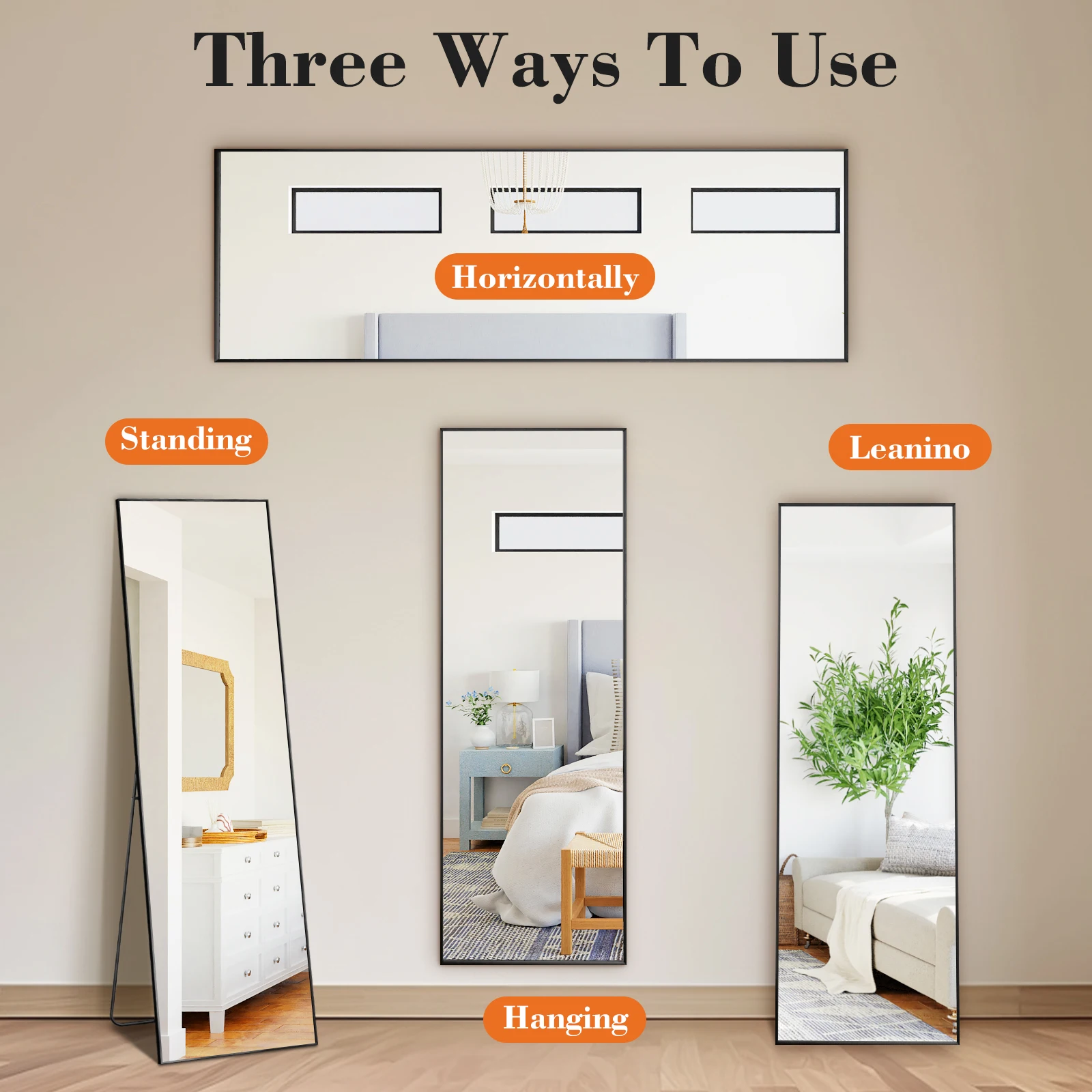 JHK 68"x26" Arched Full Length Mirror with Stand Floor Free Standing Aluminum Frame for Bedroom Bathroom Body Hanging Leaning