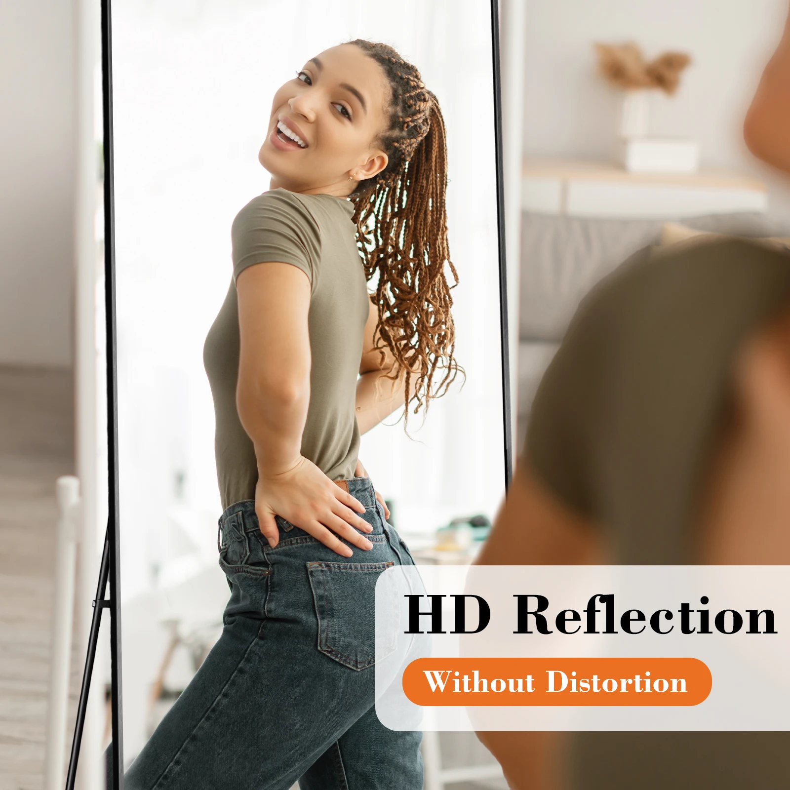 JHK 68"x26" Arched Full Length Mirror with Stand Floor Free Standing Aluminum Frame for Bedroom Bathroom Body Hanging Leaning