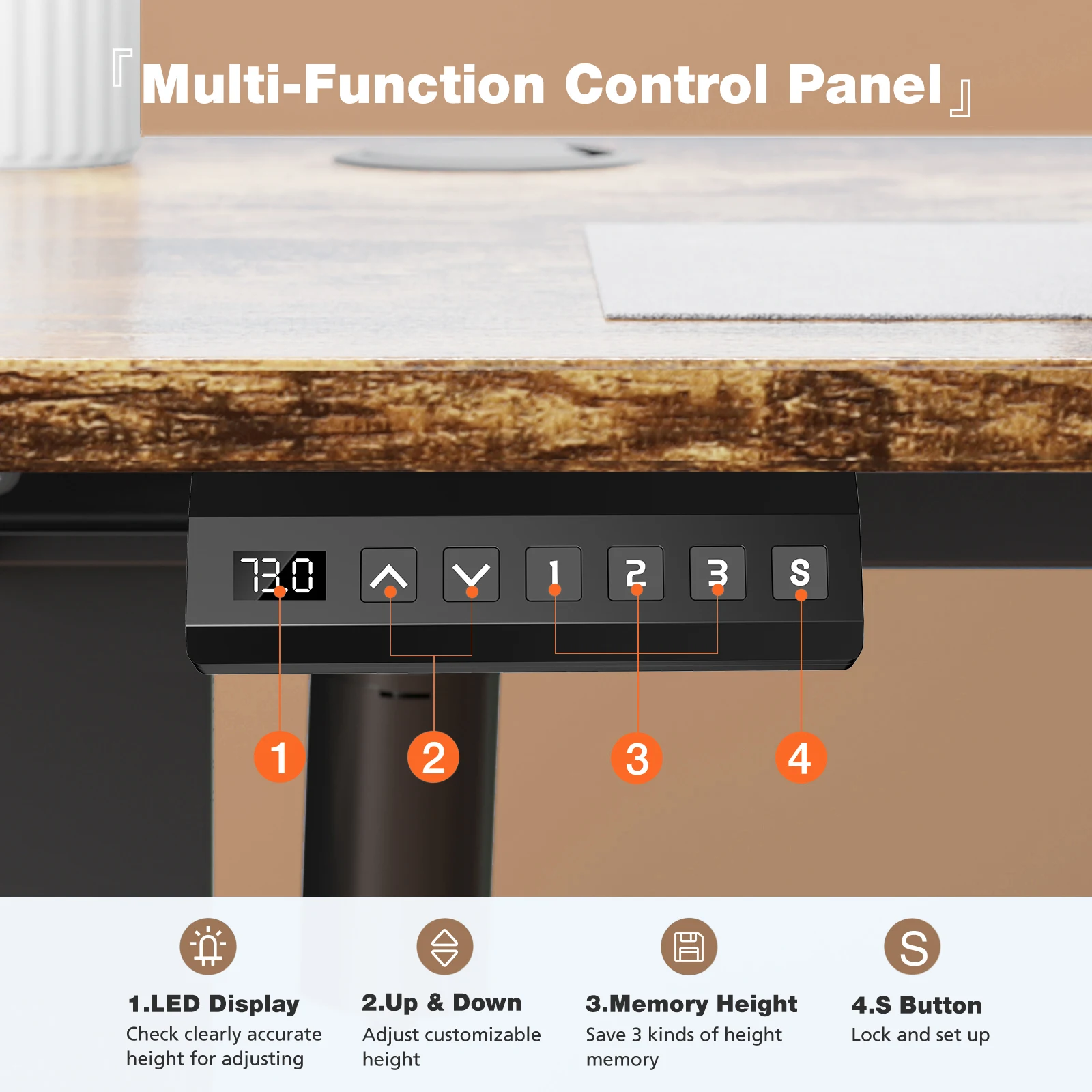 JHK 63x24 Inch Electric Standing Desk Ergonomic Height Adjustable Stand Up Sit Stand Computer Workstation Work Table For Office
