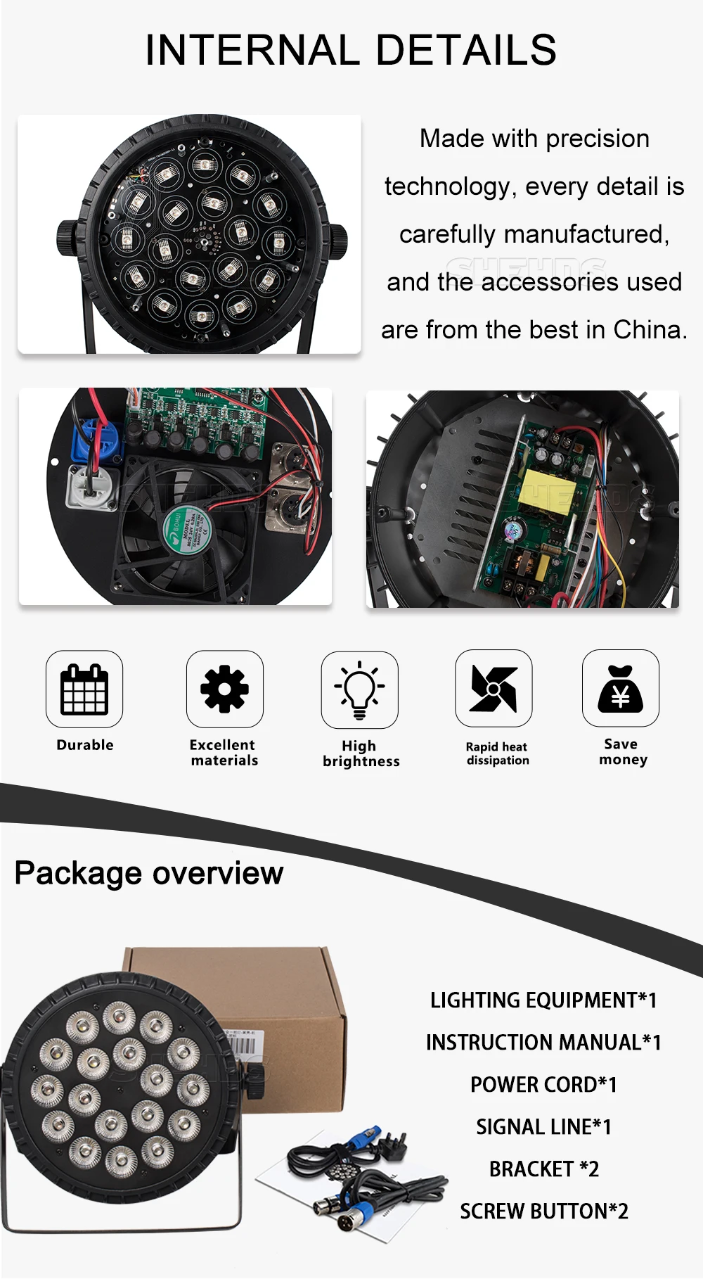 SHEHDS Fast Shipping Aluminum Alloy LED Flat Par 18x12W & 18x18W Lights RGBW Lighting DMX512 Disco DJ Venue Wedding Party
