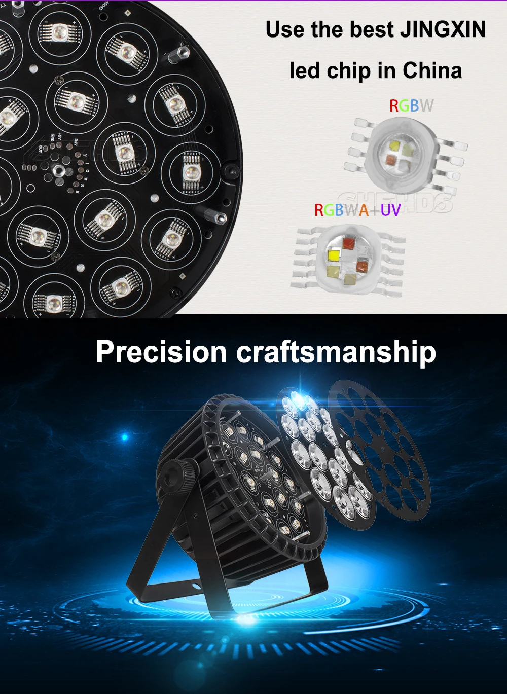SHEHDS Fast Shipping Aluminum Alloy LED Flat Par 18x12W & 18x18W Lights RGBW Lighting DMX512 Disco DJ Venue Wedding Party