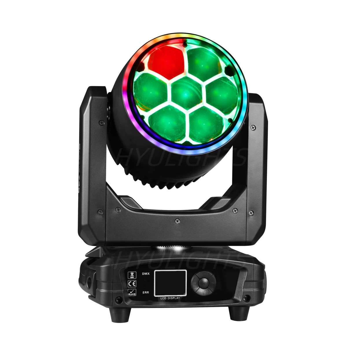 7x40W Bee Eye Beam Wash Halo Effect LED Moving Head 300W RGBW 4in1 DJ Stage Lighting Effects