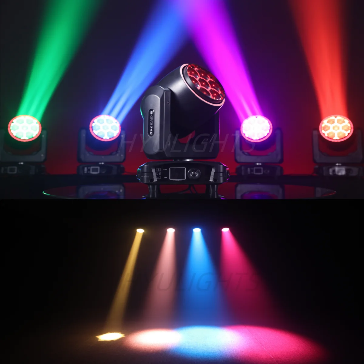 7x40W Bee Eye Beam Wash Halo Effect LED Moving Head 300W RGBW 4in1 DJ Stage Lighting Effects
