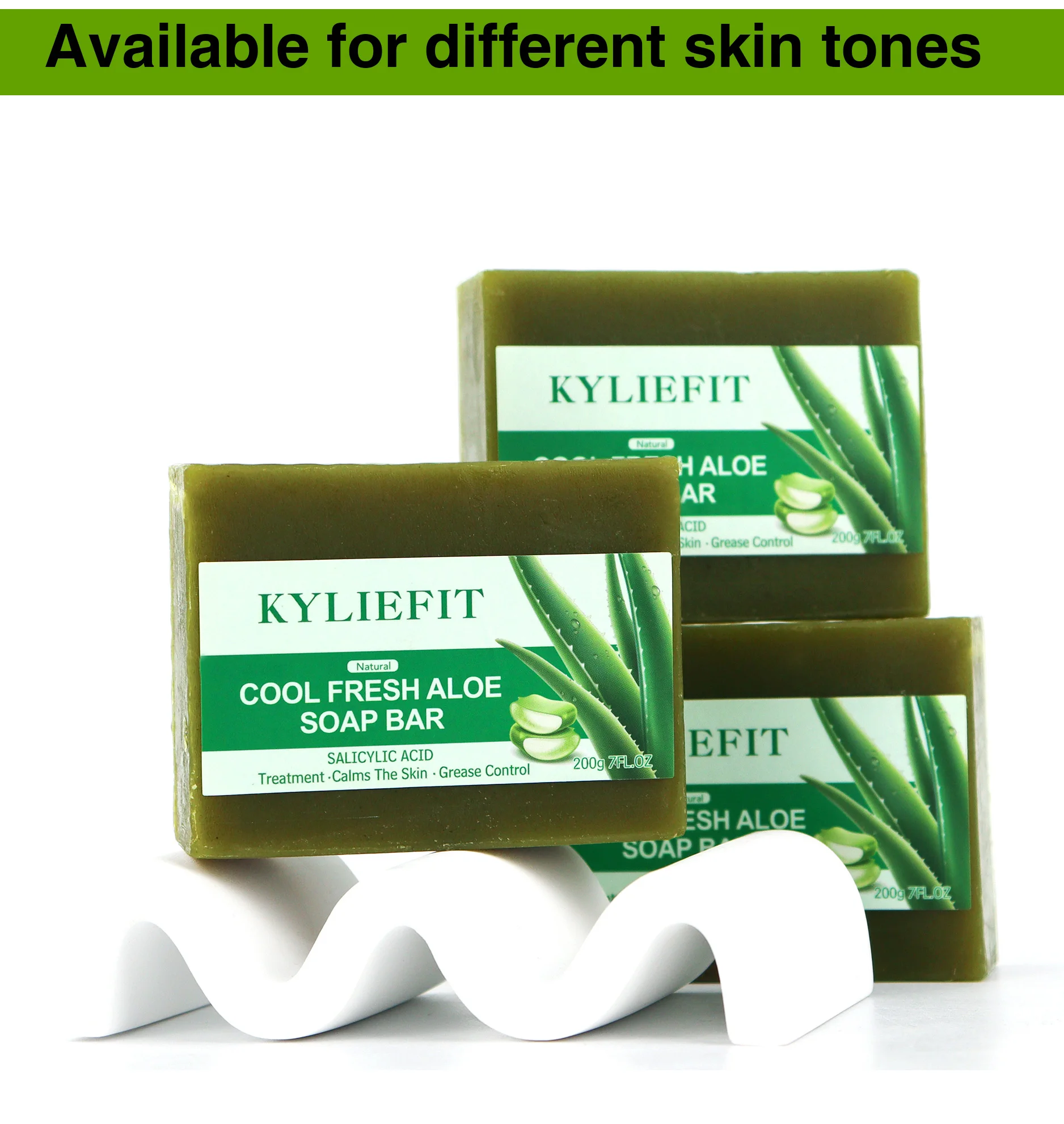 Aloe Brightening Soap Bar, Remove Dark Spots, Sun Spots, Acne, Oil Control, Clean Stains, Exfoliation, For Face and Body, 200g