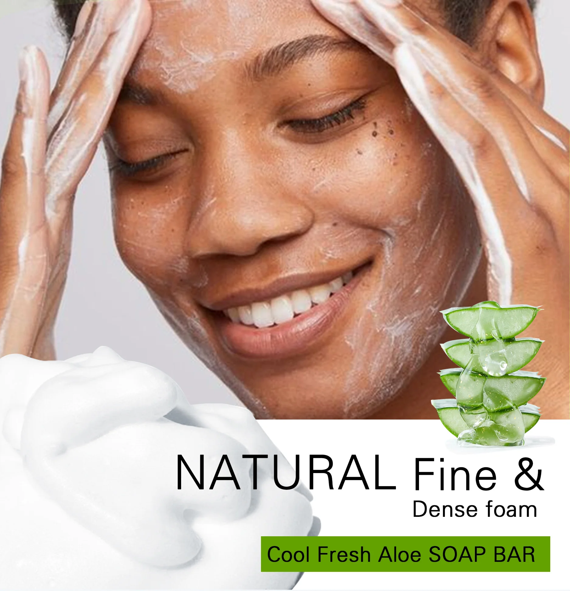 Aloe Brightening Soap Bar, Remove Dark Spots, Sun Spots, Acne, Oil Control, Clean Stains, Exfoliation, For Face and Body, 200g