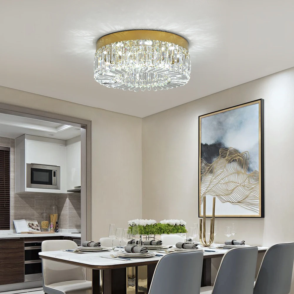 Crystal Ceiling Lamp Living Room Gold Luxury Modern Chandeliers Decoration Led Ceiling Lights Lighting Fixture Diameter 40 50cm