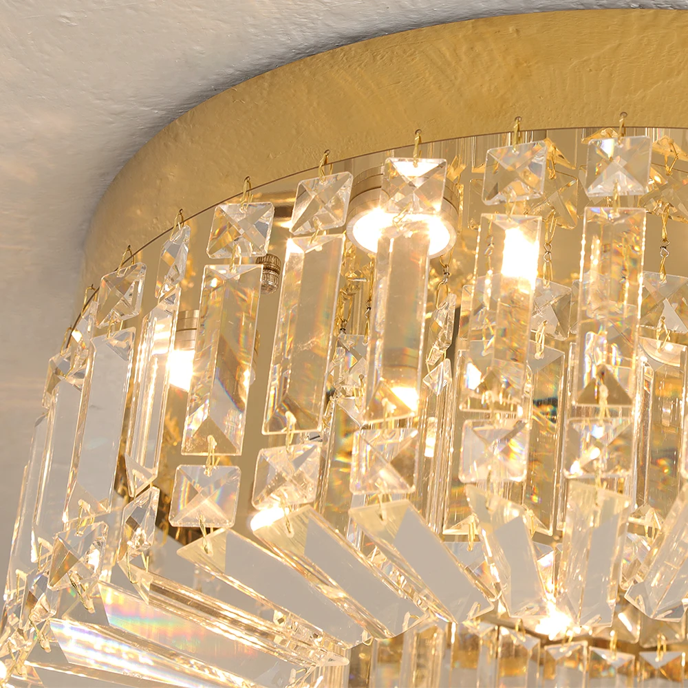 Crystal Ceiling Lamp Living Room Gold Luxury Modern Chandeliers Decoration Led Ceiling Lights Lighting Fixture Diameter 40 50cm