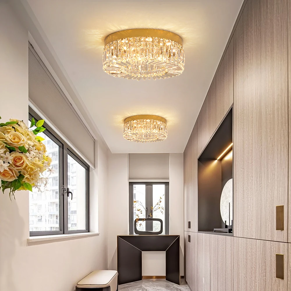 Crystal Ceiling Lamp Living Room Gold Luxury Modern Chandeliers Decoration Led Ceiling Lights Lighting Fixture Diameter 40 50cm