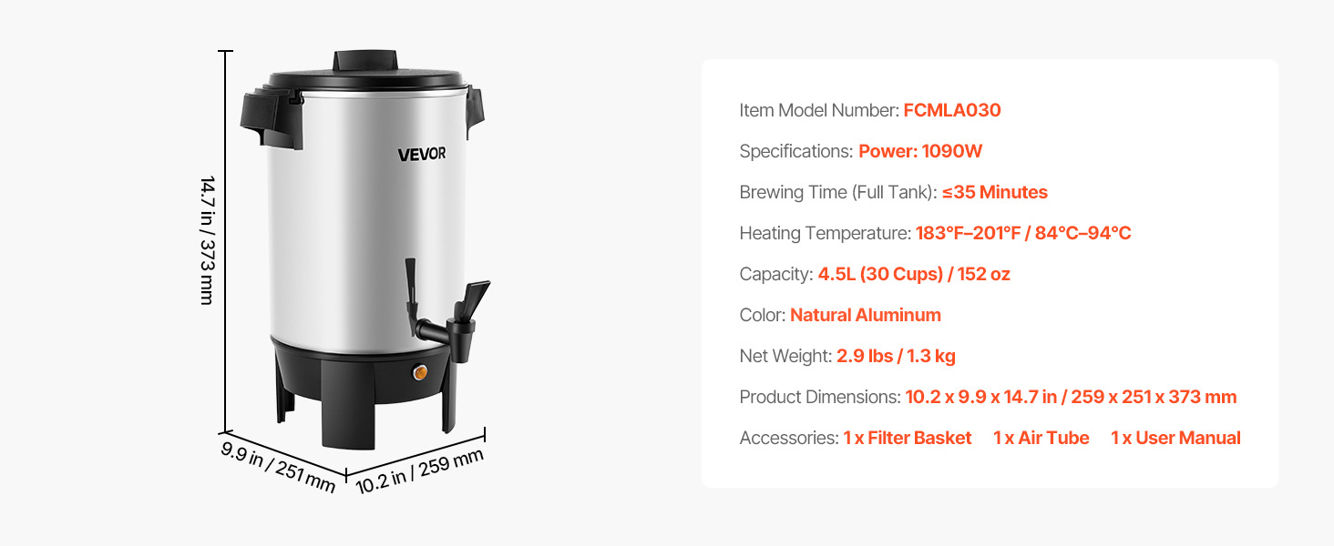 SucceBuy Commercial Coffee Urn Hot Beverage Dispenser with Dripless Faucet Quick-Brewing Coffee Maker for Catering, Party