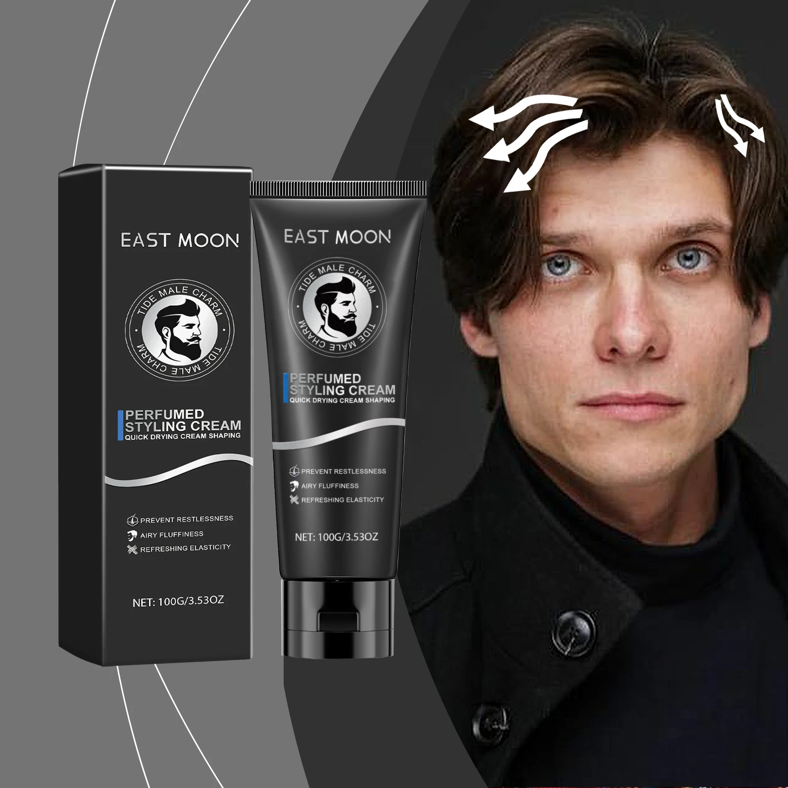 East Moon Men Cologne Fragrance Perfume Beard Care Cream Charming Pheromone Fragrance Styling Hair Fresh Dating Perfume Spray