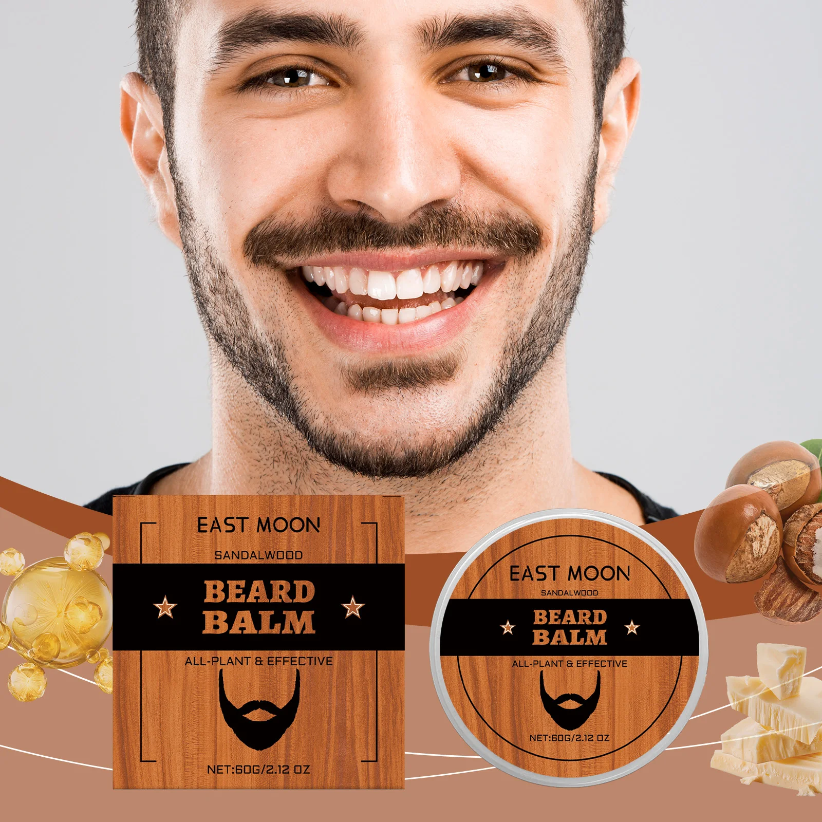 East Moon Men Cologne Fragrance Perfume Beard Care Cream Charming Pheromone Fragrance Styling Hair Fresh Dating Perfume Spray