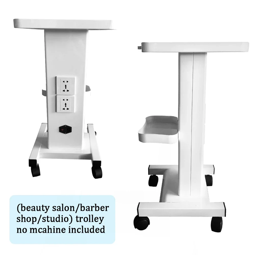 White Salon Trolley With Socket Stand Rolling Cart Beauty Wheel Holder Spa Cart Beauty Machine Spa Tool 45kg