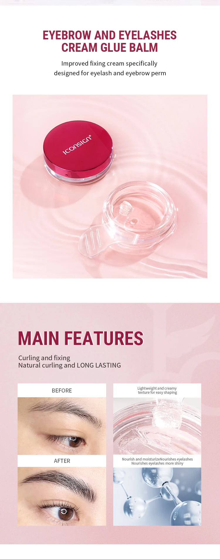 ICONSIGN 2IN1 Professional Fast Perming LASH & BROW Liftng Kit Lasting 6-8 Weeks Mascara Lifting Eyelashes Enhancer Makeup Tool