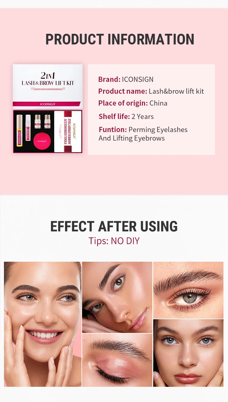 ICONSIGN 2IN1 Professional Fast Perming LASH & BROW Liftng Kit Lasting 6-8 Weeks Mascara Lifting Eyelashes Enhancer Makeup Tool