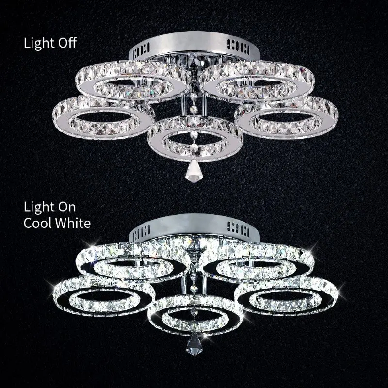 Modern Luxury Ceiling Crystal Chandelier Decoration Home Furniture Living Room Hanging Ceiling Lamp Kitchen Light Led Lighting