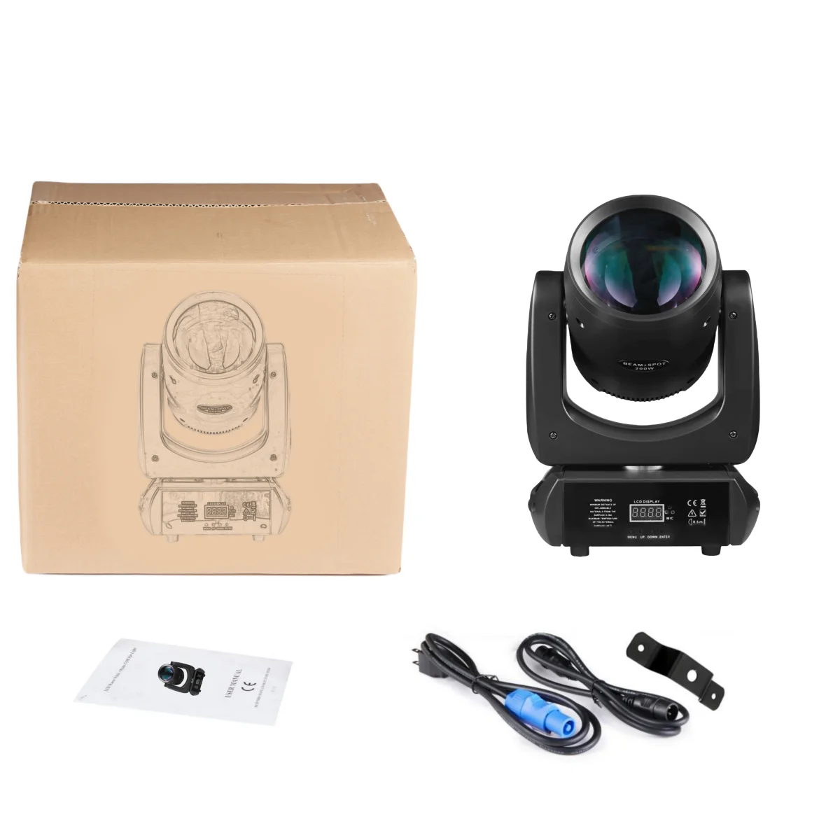 1/2/4 PCS 200W Mini BEAM SPOT LED Moving Head Beam&Spot 24 Rotating Prisms 14 Gobos 11Color Wheel Wash DJ Stage Lights