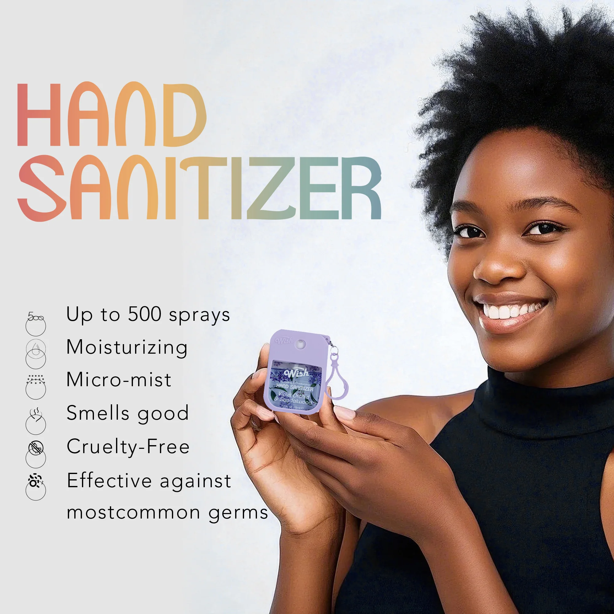4 Power Spray Moisturizing Hand Sanitizer Spray, Containing Coconut, Watermelon, Sugar, Cucumber, Cherry Blossom And Other Flavo