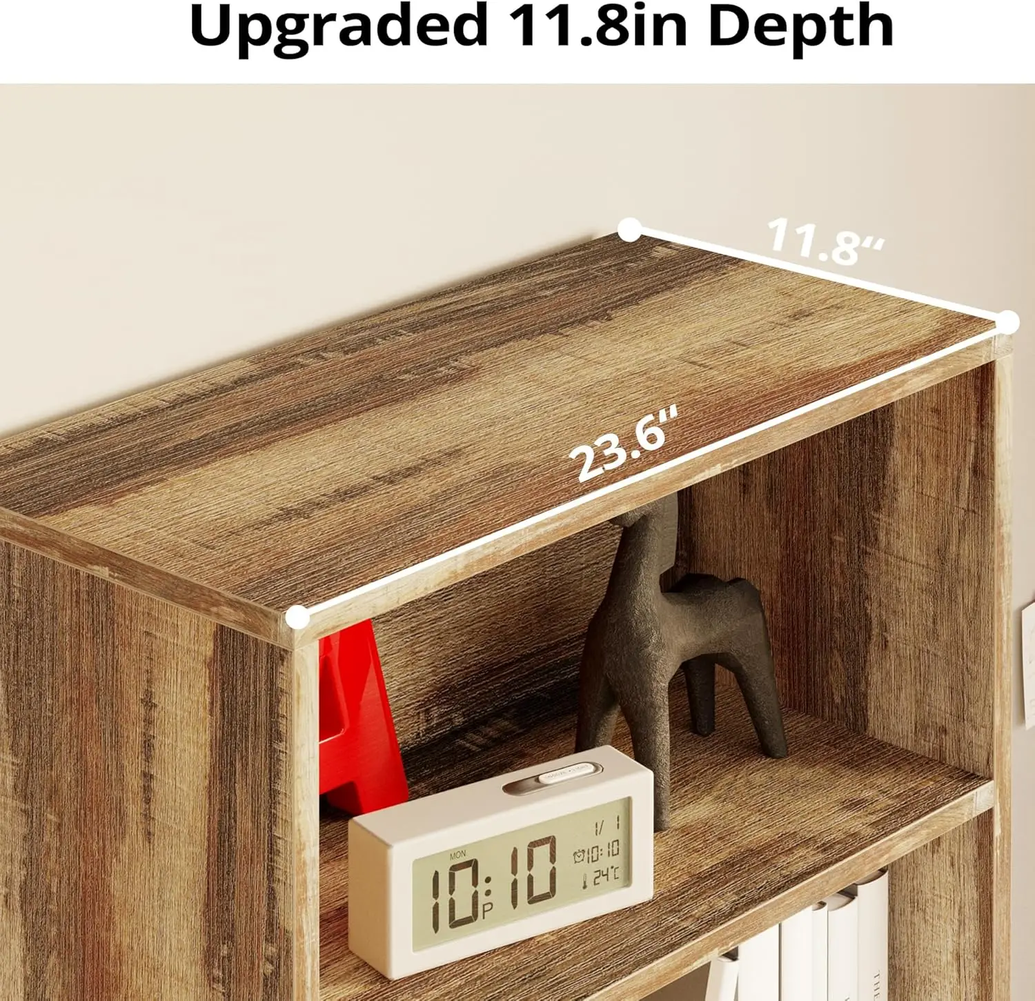 IRONCK Industrial Bookshelves and Bookcases with Doors 11.8 in Depth Floor Standing 5 Shelf Display Storage Bookcase Shelves