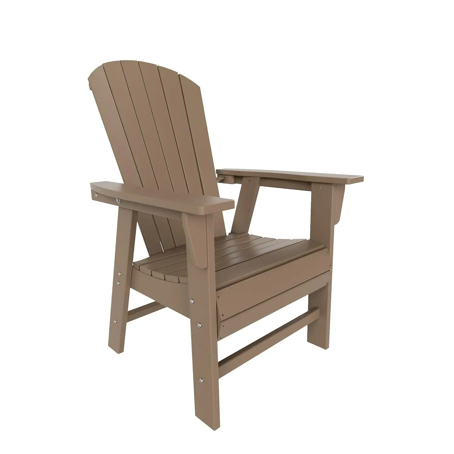 Shell-Back Adirondack Dining Chair Weather Resistant Wood Finish Outdoor Patio Use 1pc, Customized