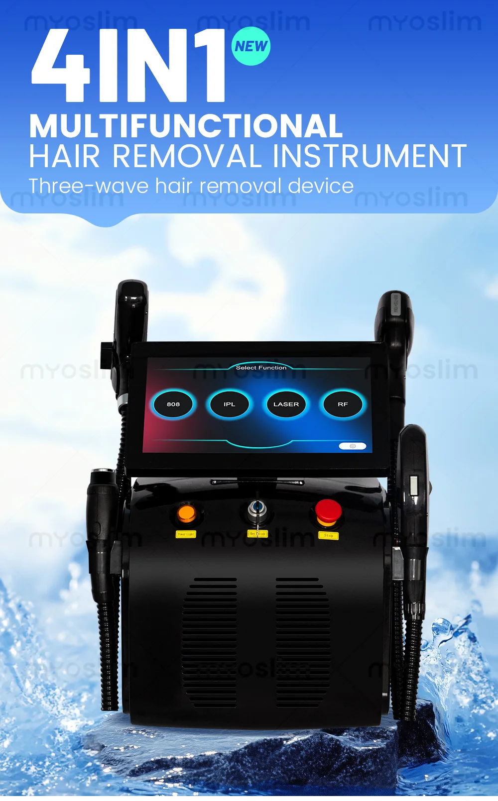 4 in 1 Aesthetic Device Hair Removal IPL Diode RF Picosecond Light Skin Rejuvenation Pigment Tattoo Beauty Machine for Salon