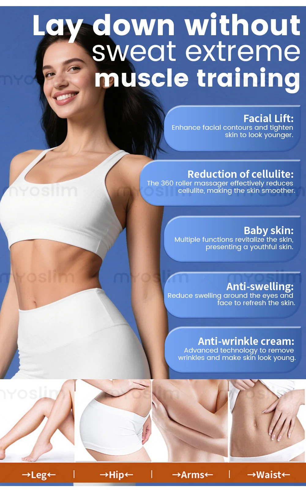 High Performance Cool Waves RF Body Slimming Machine with 3 Handles for Facial Lifting Weight Loss and Skin Firming