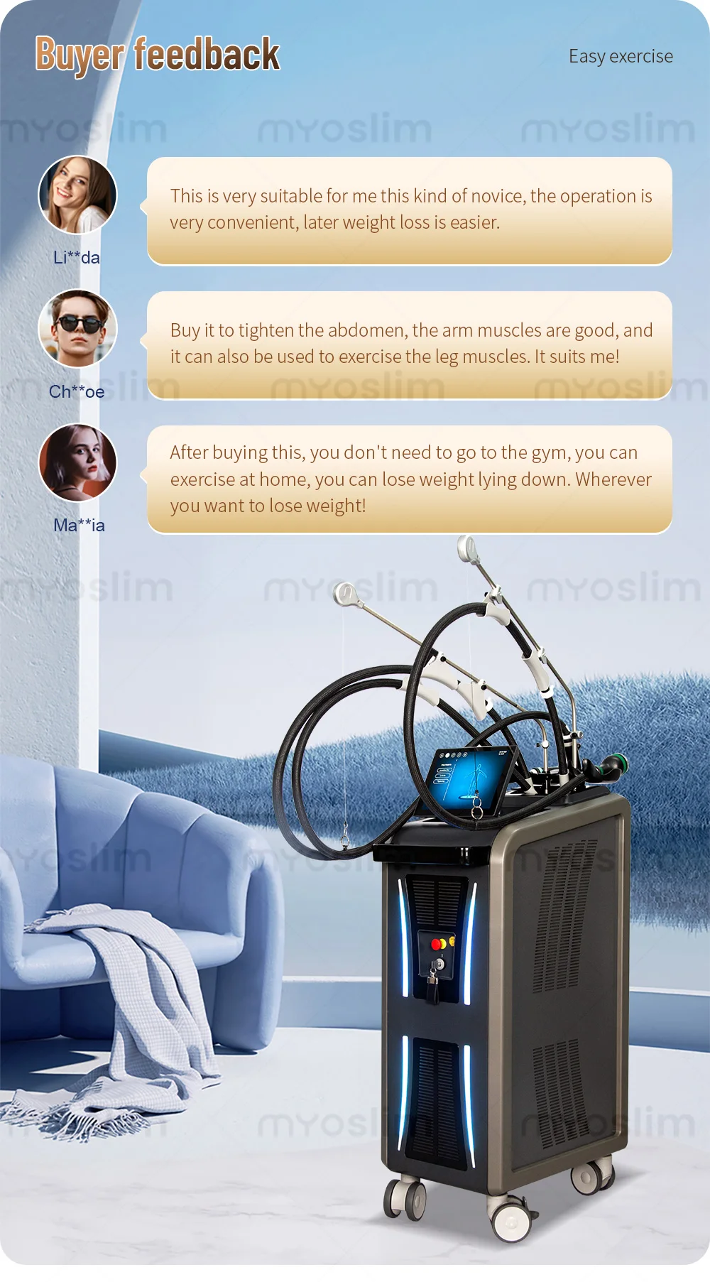 High Performance Cool Waves RF Body Slimming Machine with 3 Handles for Facial Lifting Weight Loss and Skin Firming