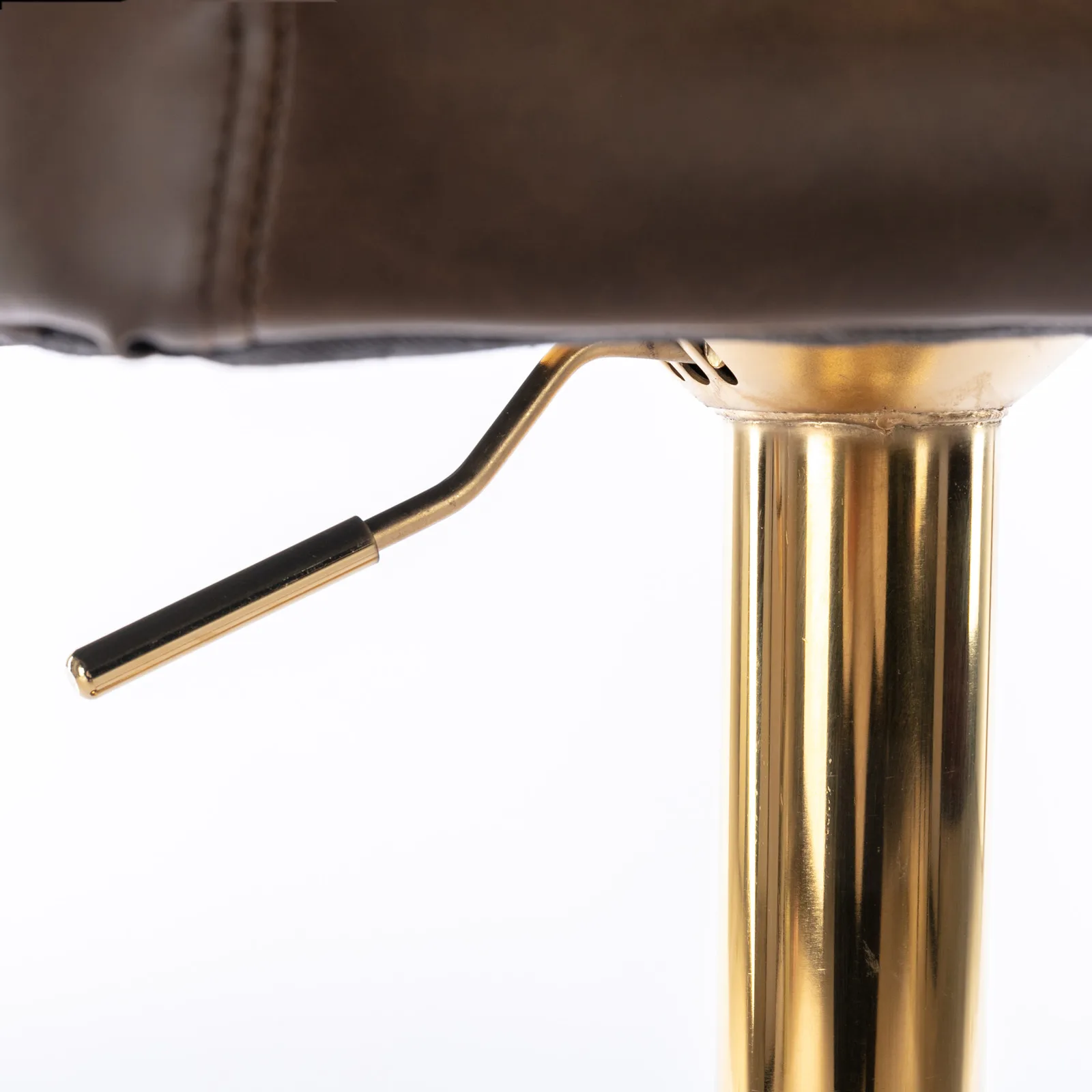2Pcs Swivel Bar Chairs PU Upholstered Counter Bar Stools with Gold Nailheads and Base Adjustable Height For Dining Room Kitchen