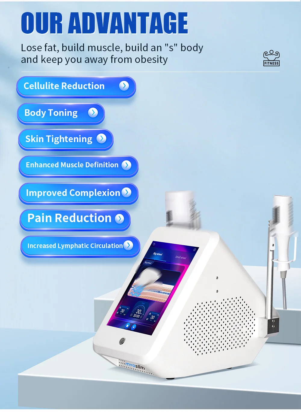 MYOslimEMS Body Sculpt Machine Roller Massage Fat Burner Body Care Massage Devices Muscle Stimulation Electromagnetic Device SPA