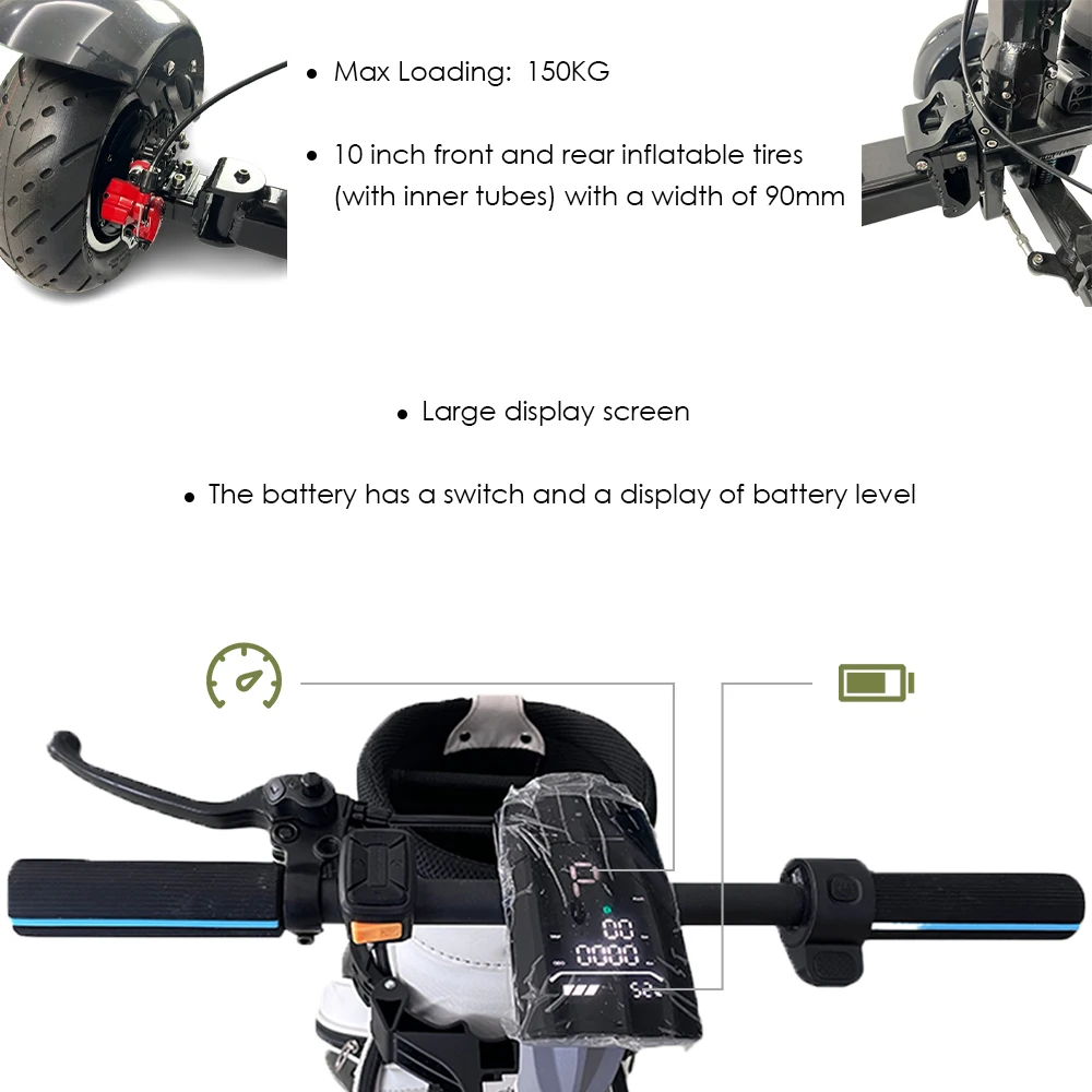 ESWING Electric Golf Cart 2400W High Power Electric Golf Scooter 18 Hole Electric Golf Scooter US Warehouse Stock Foldable Golf