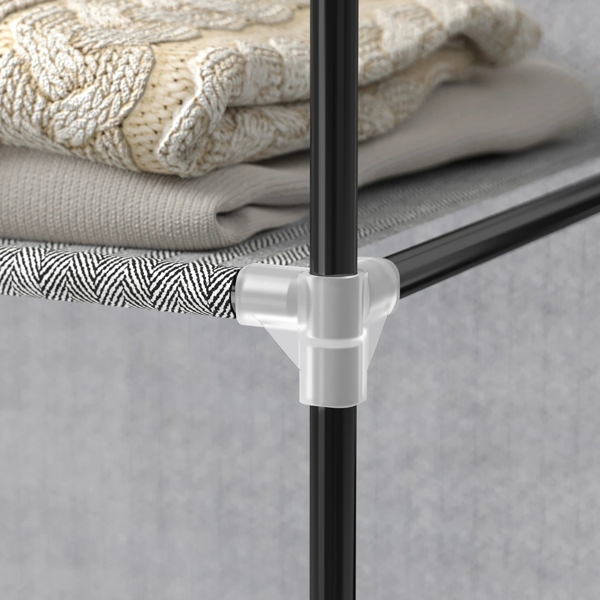 SONGMICS Closet Wardrobe, Portable Closet for Bedroom, Clothes Rail with Non-Woven Fabric Cover, Clothes Storage Organizer