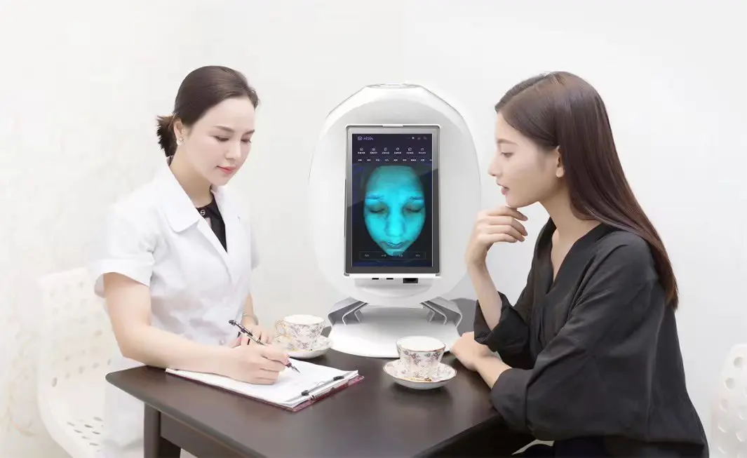 New 3D Facial Skin Analyzer Machine 15.6 inch Skin Analyzer Facial Machine 10 Light Spectrum Skin Analysis Scanner