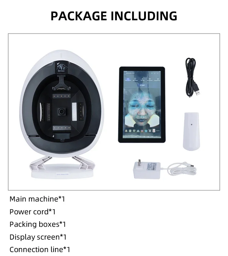 New 3D Facial Skin Analyzer Machine 15.6 inch Skin Analyzer Facial Machine 10 Light Spectrum Skin Analysis Scanner
