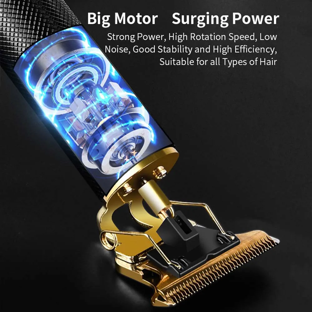 Rechargeable Hair Clipper Barber Professional Electric Hair Trimmer Shaver Trimmer Beard 0mm Men Hair Cutting Machine for Men