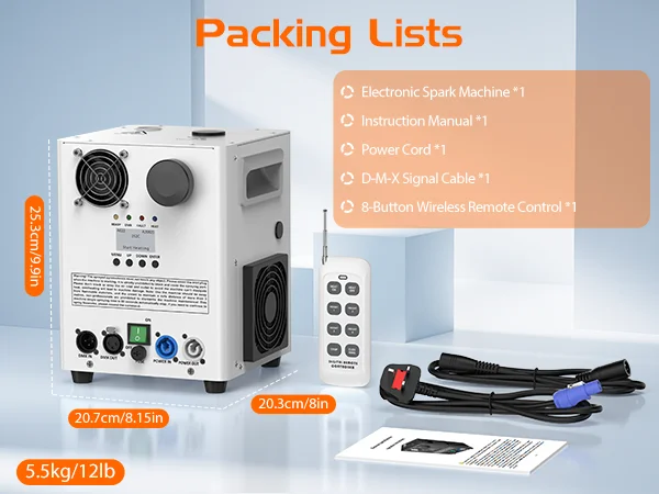 U'King 800W Cold Sparks Machine DMX Control Stage Equipment Top Spraying Electronic Flower Spraying Machine for Show Christmas