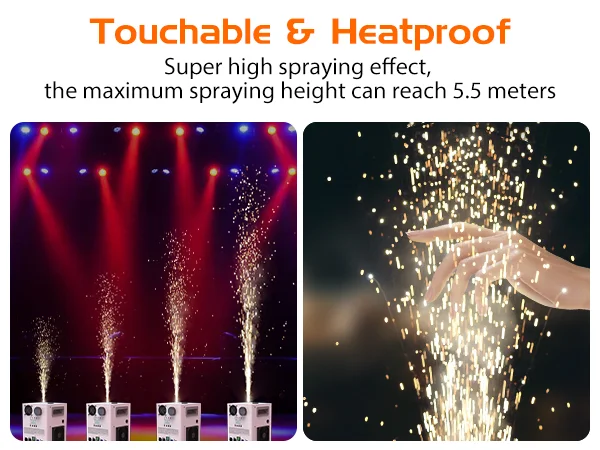 U'King 800W Cold Sparks Machine DMX Control Stage Equipment Top Spraying Electronic Flower Spraying Machine for Show Christmas